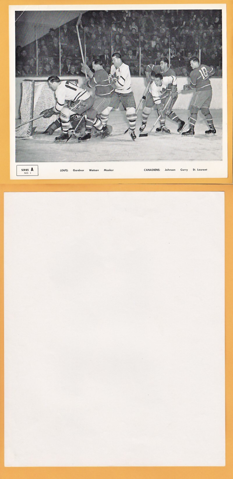 1945-54 QUAKER OATS PHOTO GARDNER, WATSON, MEEKER ATTACK MCNEIL photo 1945-54 QUAKER OATS PHOTO GARDNER, WATSON, MEEKER ATTACK MCNEIL photo